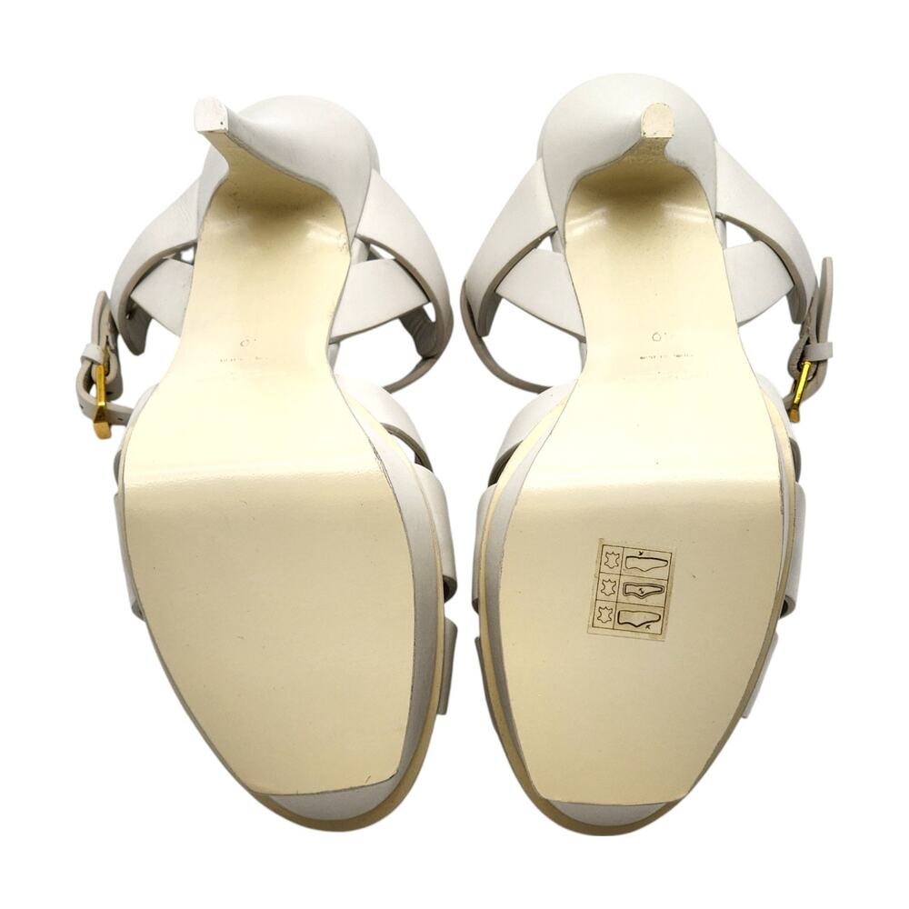 Saint Laurent Tribute Platform Leather Sandals Pumps White – NWB $1100 - Picture 15 of 16